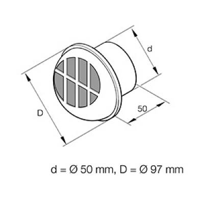 Дефлектор воздуха D 50 мм из пластика