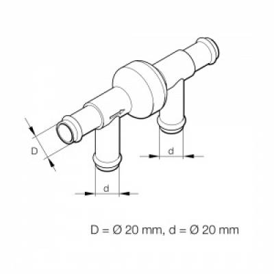 Обратный тосольный клапан d=20mm