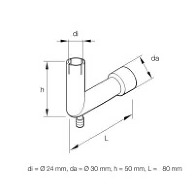 Колено угловое выхлопной системы отопления 24-30 мм