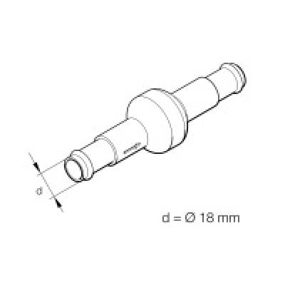 Обратный тосольный клапан d=18mm (2 патрубка)